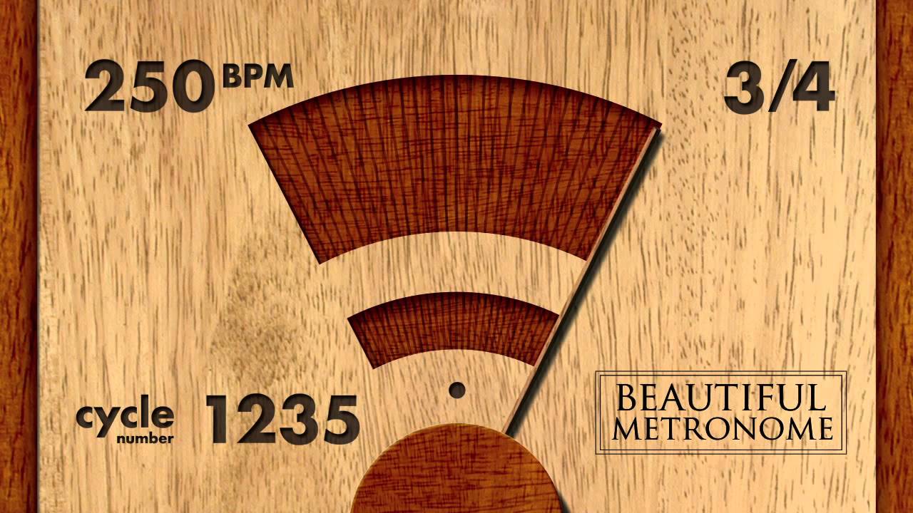 250 BPM 3/4 Wood Metronome HD