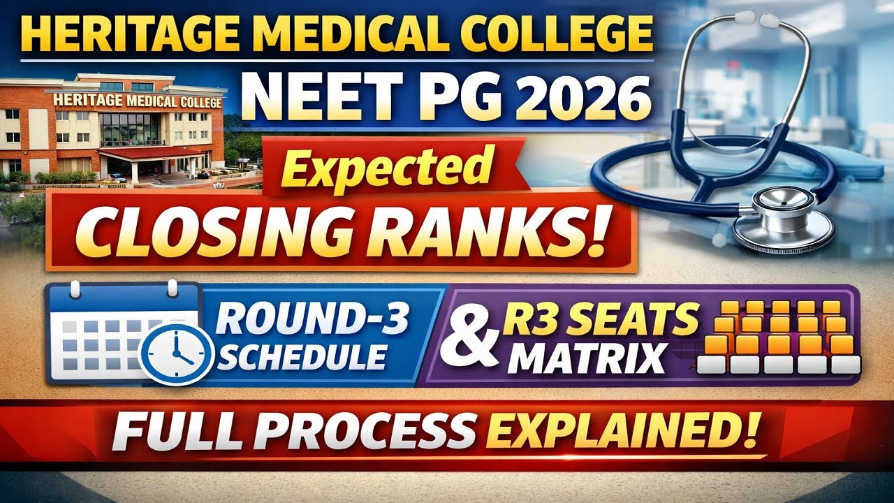 Heritage Medical College NEET PG 2026 Expected Closing Ranks Round-3 & Schedule & R3 Seats Matrix