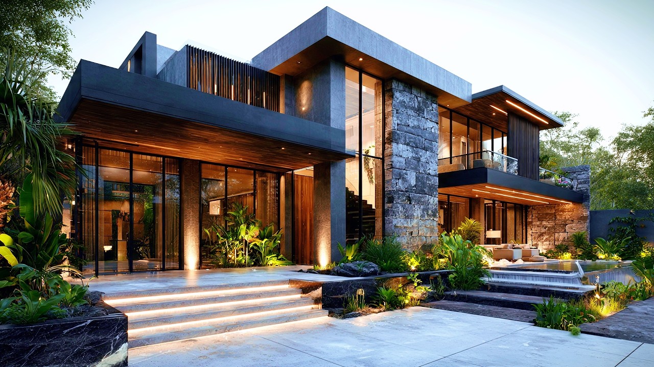 Luxury Contemporary Courtyard House Tour | $5M Private Modern Villa Design