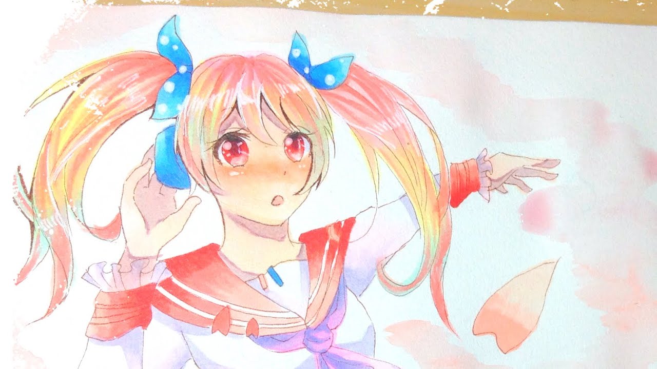 コピックメイキング まっひーまっひーさんのオリキャラ 制服姿のさくらちゃん 描いてみた Youtube