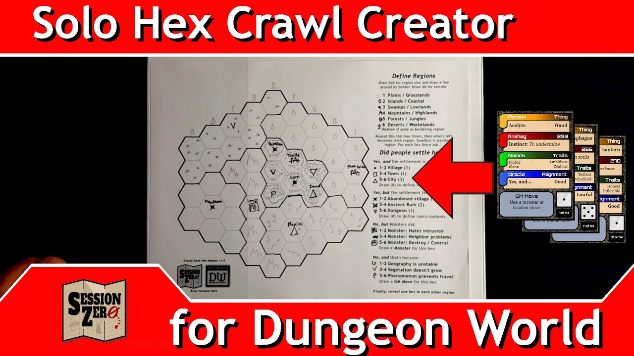 Solo Hex Crawl Creator With Dungeon World Oracle Deck dungeonworld 