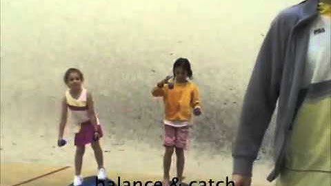 Squash advice to teach kids: Catching the ball while maintaining balance