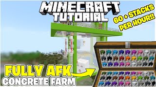 AFK CONCRETE FARM TUTORIAL MINECRAFT BEDROCK EDITION