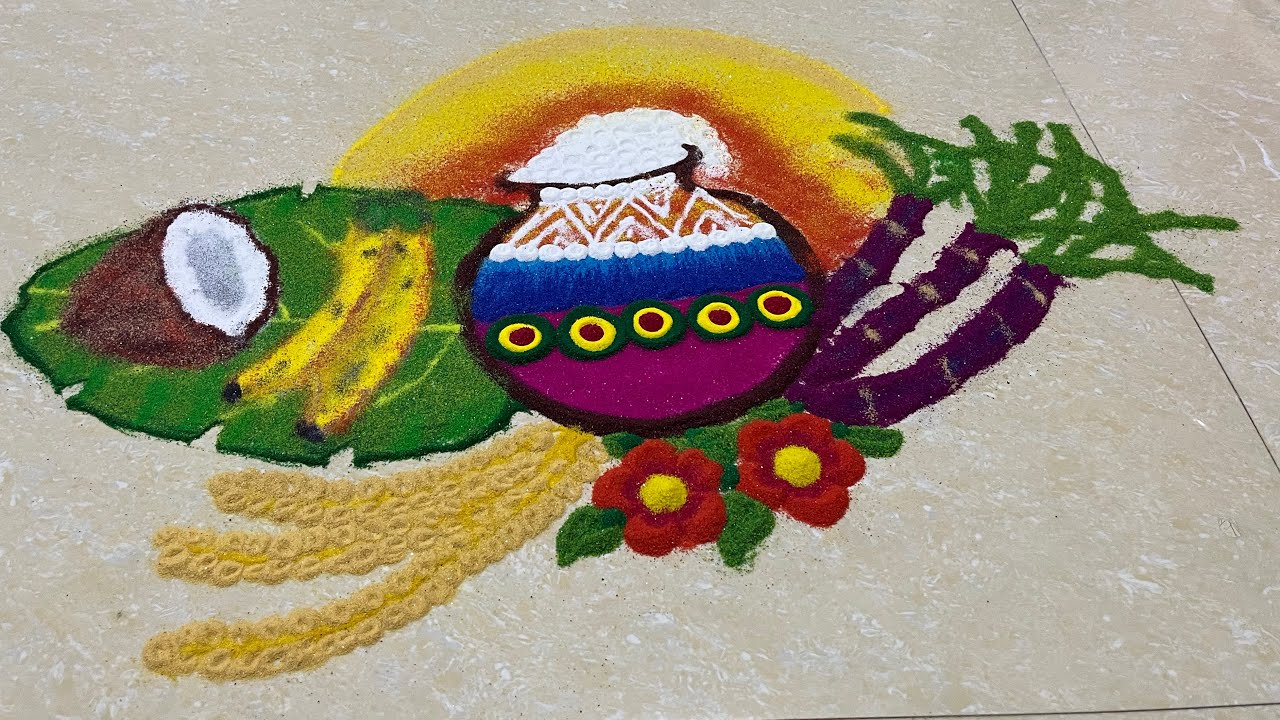 Pongal Kolam/Sankranti Rangoli/Mugullu/Easy Pongal 2026