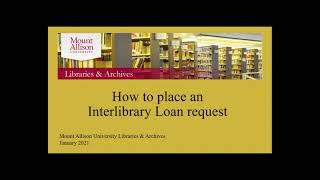 How to make an interlibrary loan request