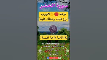 سورة الحشر🌿تلاوة خاشعة أرح قلبك قليلاً😴#قرآن#quran_لاتنسى الإشتراك