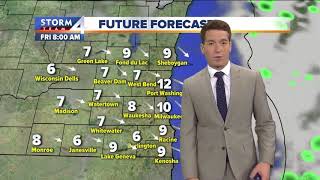 Partly cloudy with scattered showers possible
