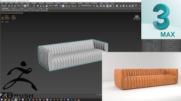 3ds Max, Zbrash, Vray, modeling & rendering sofa tutorial  part1