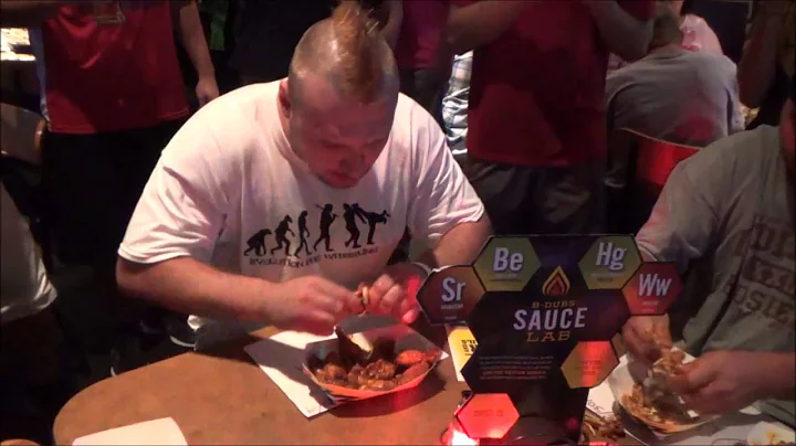 Josh Crow does the Blazin Wing Challenge at Buffal...