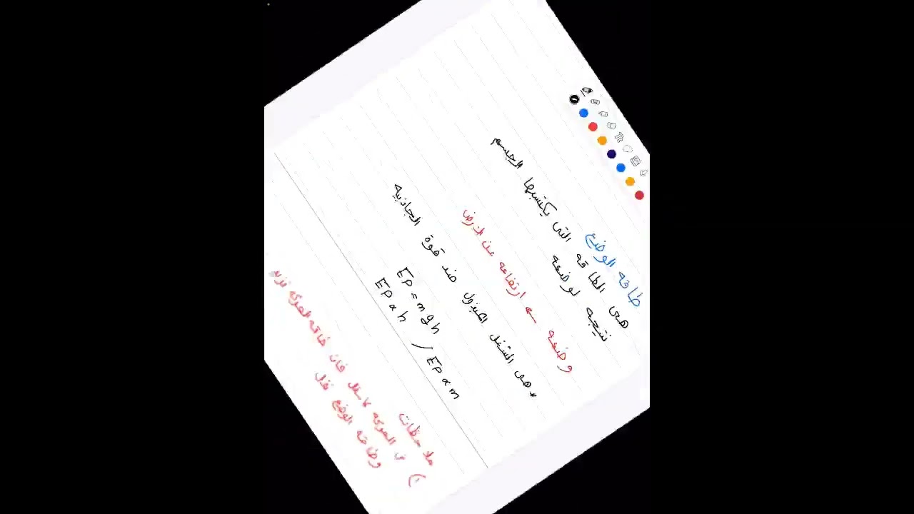 ميكانيكا فيديوا رقم 1 لشرح الباب السادس ( شرح نظري طاقه الوضع + تمارين A-6 +اسئله سنوات