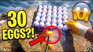 Firecracker vs 30 EGGS (It became a TOTAL MESS! 🤯)