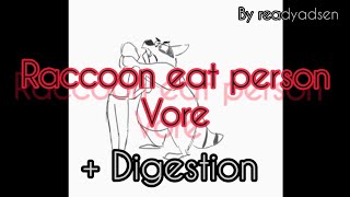 Raccoon eat person & digest vore by readyadsen #v