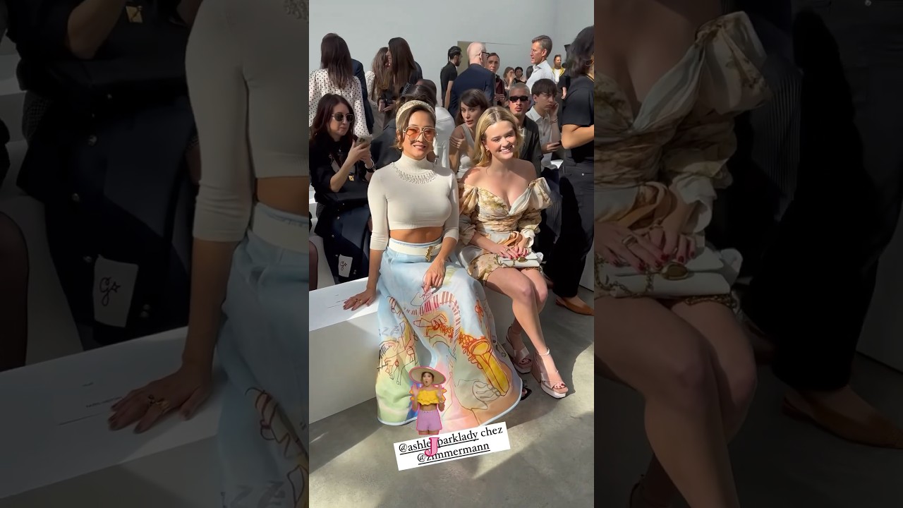 Ashley Park and Ava Phillippe at the Zimmermann show during Paris Fashion Week. 