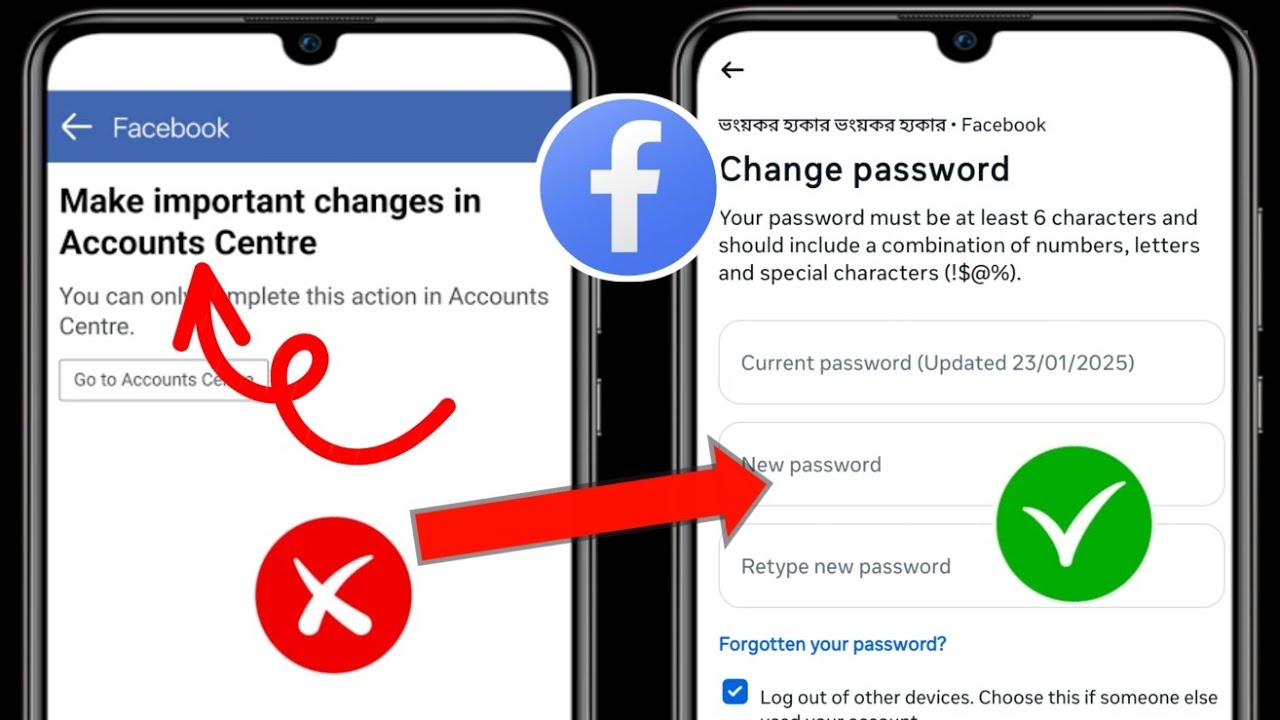 Make Important Changes in Account Center Facebook Password Change Problem 2025
