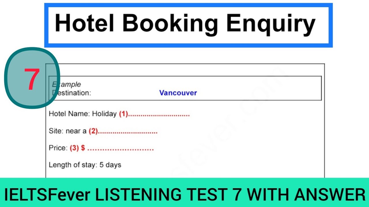 Ielts fever listening test 7 | Hotel booking enquiry | Pacific tapa cloth | Monarch butterflies