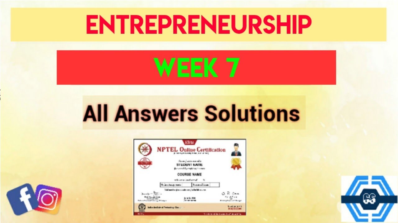 nptel week 9 assignment answers entrepreneurship