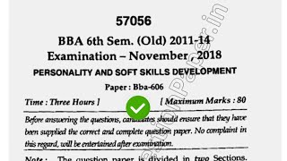2018 Mdu BBA 6th Sem Personality & Soft Skill Development Question Paper screenshot 5