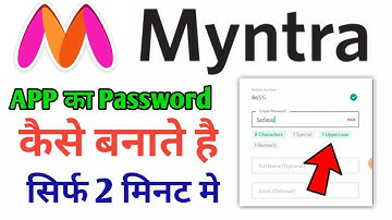 Myntra me login password kaise banaye | How To Create Myntra Login Password
