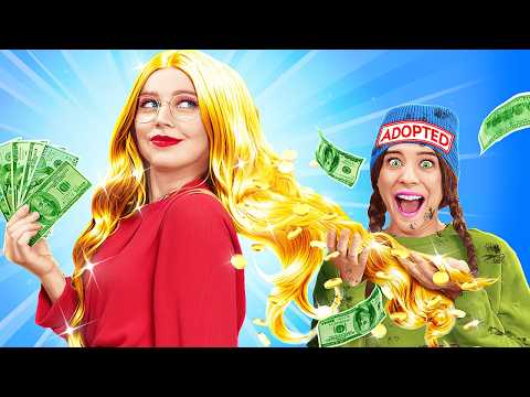 I Got Adopted by Billionaire Family! Poor Girl in Royal Family Funny Situations by 123 GO!