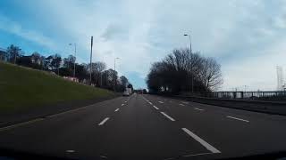 Winter Road Drive A930 To Broughty Ferry Scotland