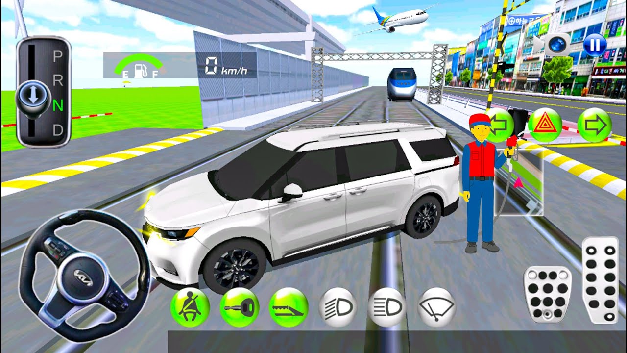 3D Driving Class Simulator #04 - Train Crossing, Unlock New Car, Gas ...