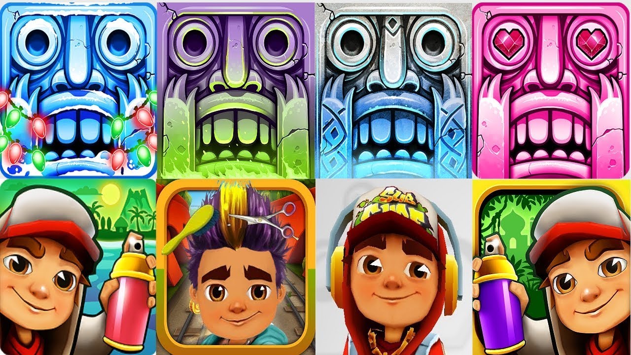 4 Temple Run 2 VS 4 Subway Surfers | Android iPad iOS Gameplay - YouTube