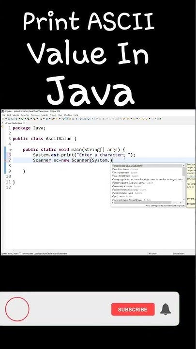 How to print ASCII Value in Java#short#shorts#ascii#javaprograming ...