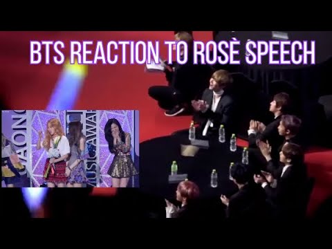 BTS reaction to BLACKPINK Rosé speech at Gaon Chart Award 2017