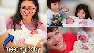 Siblings Meet Baby Brother for the First Time! *Cute Reaction*