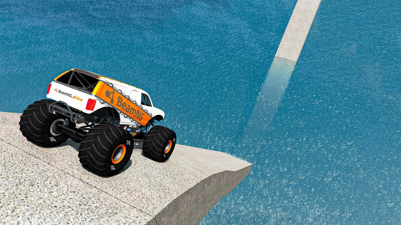 Impossible Weird Wave Bridge Crossing Cars Vs Deep Water - BeamNG.Drive