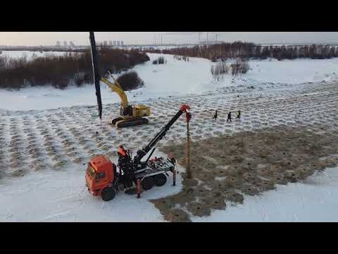 Строительство нового Сургутского моста через Обь (февраль 2023)