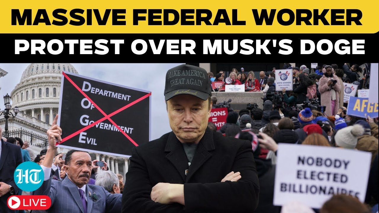 US News Live: Federal Workers Protest At Senate Over Budget Cuts And ...