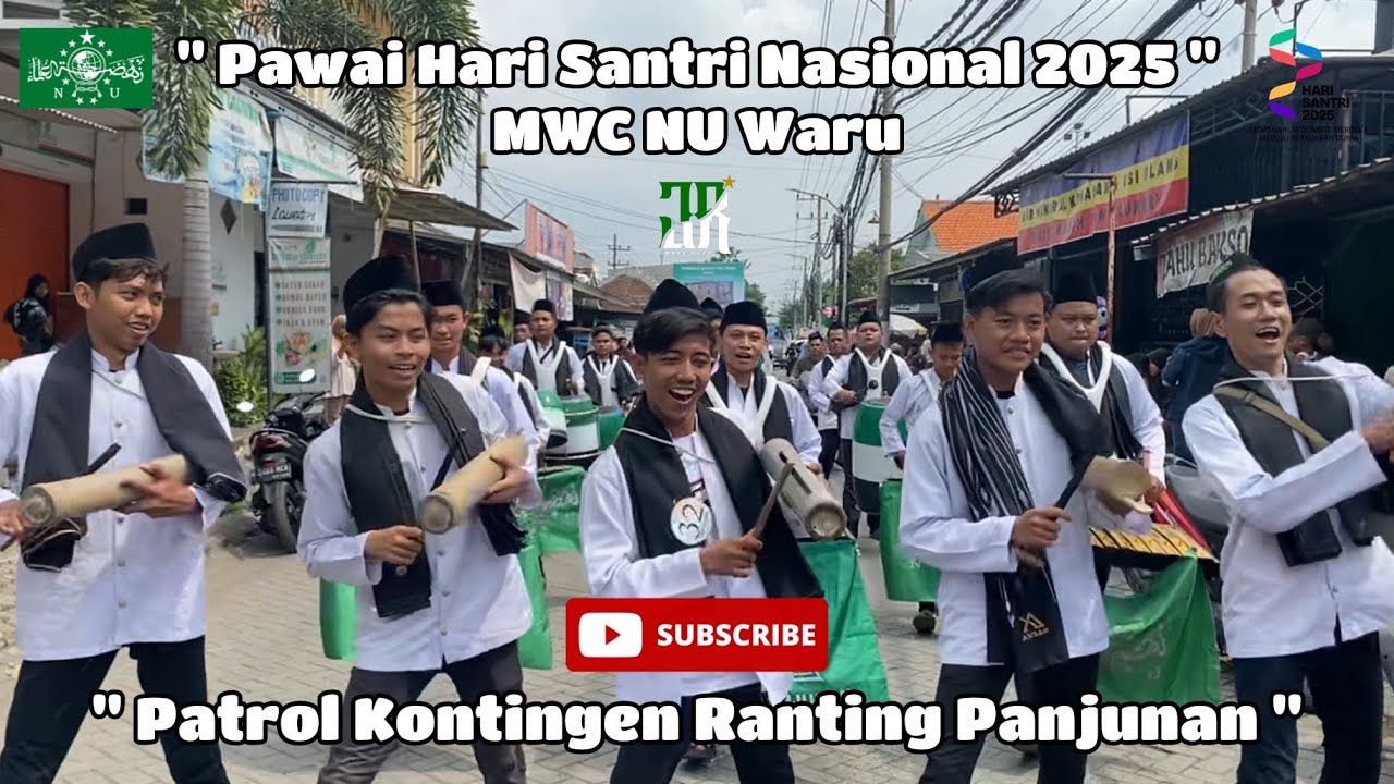 TERBAIK!!! Pawai Hari Santri Nasional MWC NU Waru 2025 || Musik Patrol Kontingen Ranting Panjunan