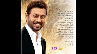 Legend Actor IRFAN KHAN ab nahi rahe ? || RIP SIR??  ||  will miss u sir ??