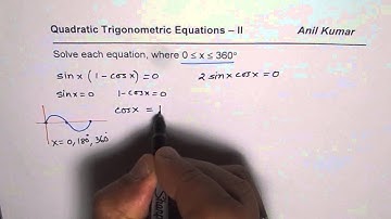 Solve Quadratic Trigonometric Equation in Factored Form 2