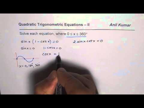 Solve Quadratic Trigonometric