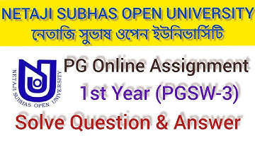 Online Assignment Question Answer PGSW-3 | Nsou