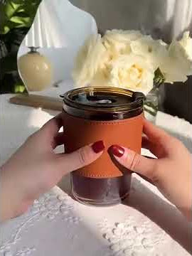 Coffee Cup Glass Mug Heat-Resistant Milk Juice Cup Drinkware Travel Sealed Non-slip Set Straw Mug