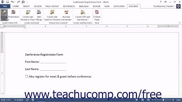 Designing a Form in Microsoft Word - Adobe Acrobat XI Training Tutorial Course