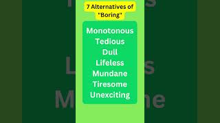 7 Alternatives of Boring #learnenglish #synonyms
