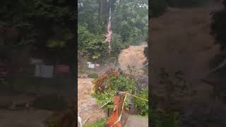 Lata Iskandar Waterfall Overflowing Due to Flash Flood