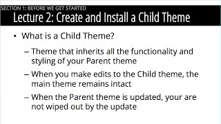 Lecture 2   Install a Child Theme