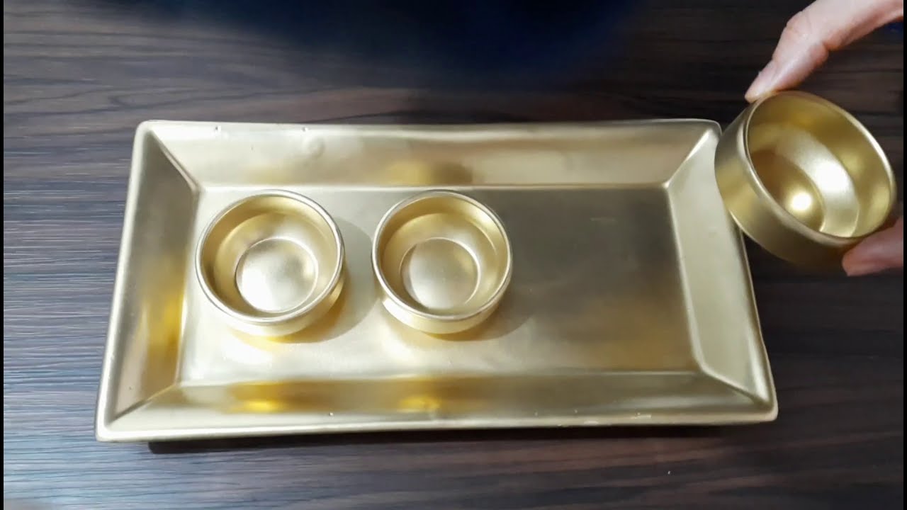 DEKORASYON AKSESUARINI KENDİN YAP! GOLD SPREY BOYAMA!