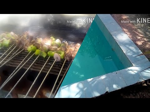 شواء علي الجمر قدام المسبح شاهد زوجي واش طيبلي