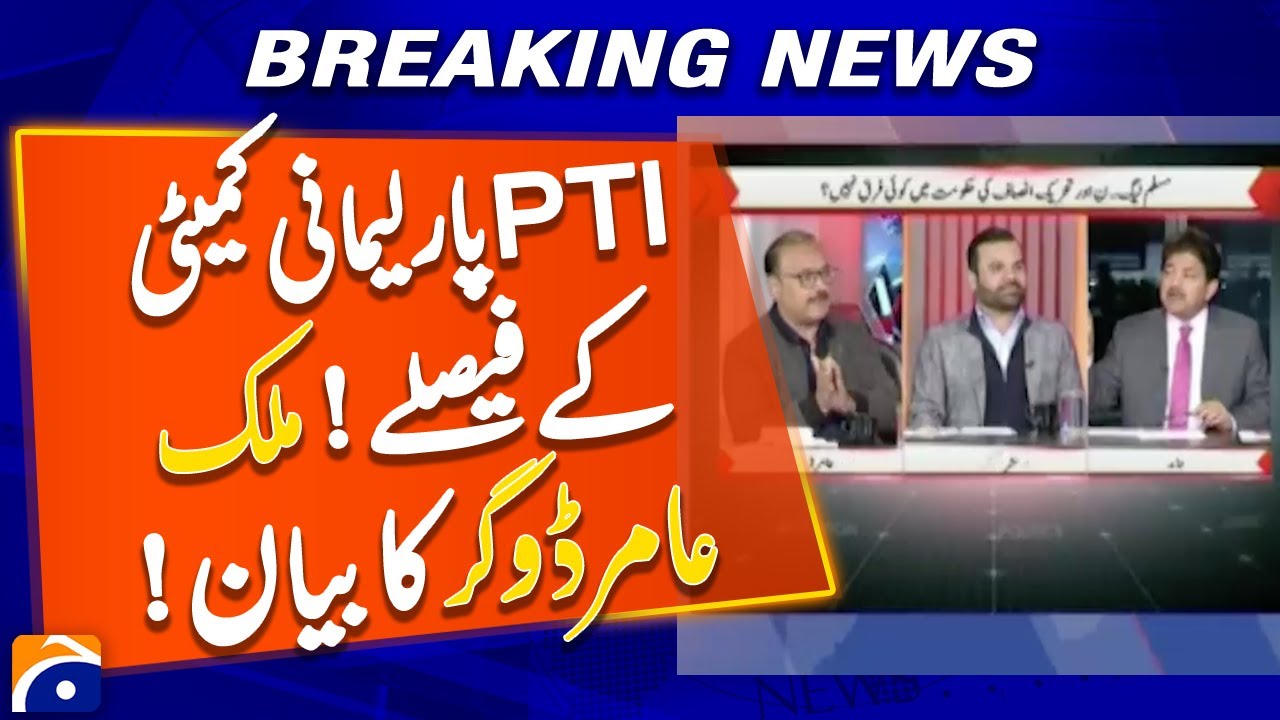 PTI Parliamentary Committee Decisions | Malik Amir Dogar's Statement | Geo News