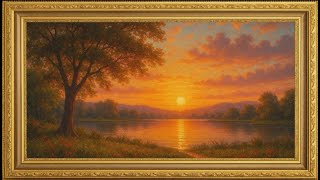 Golden Sunset Landscape  Framed Nature Art for TV Elegant TV Frame 4k Art for you TV No Sound screenshot 3
