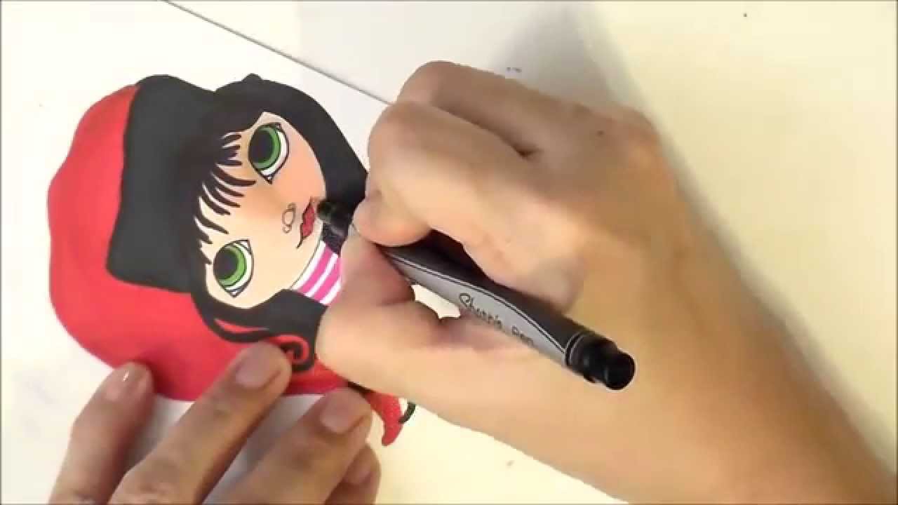 Justafew - Drawing Doll for Card with Sharpies paint net