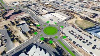 Roundabout Corridor, with signals and mid-block pedestrain crosswalks