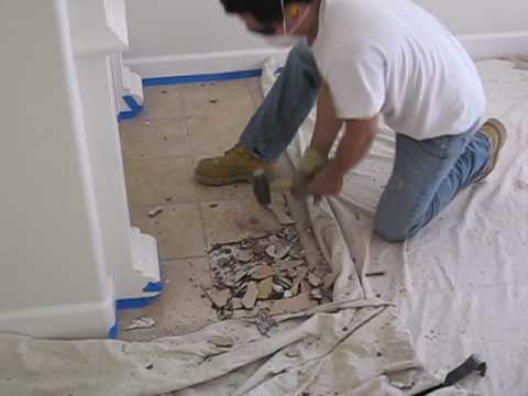 Preparing For New Tile Floors 09 Remove Fireplace Tile Youtube