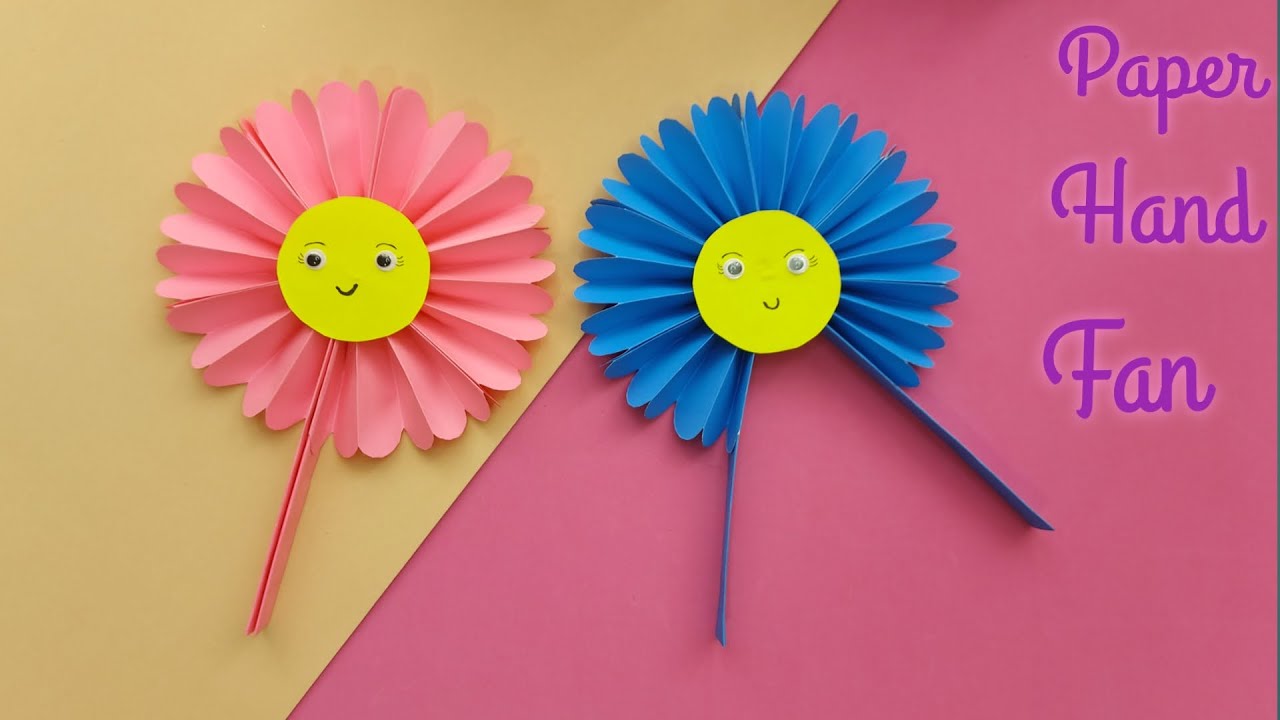 paper sun flowers fan Origami fan large paper flower craft for kids Easy Paper Crafts Fan